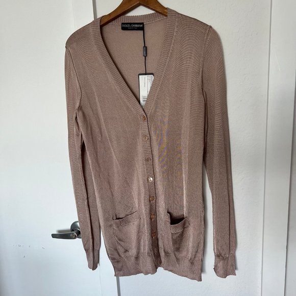 NWT DOLCE & GABBANA Knit Buttoned Cardigan Sweater sz 46  / size 10 - Picture 2 of 16
